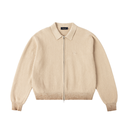 Dime Double Zip Knit - Tan
