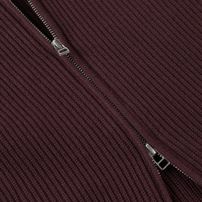 Dime Double Zip Knit - Wine
