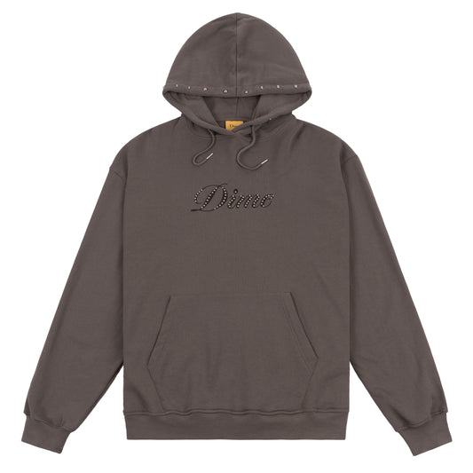 Dime Cursive French Terry Hoodie - Walnut