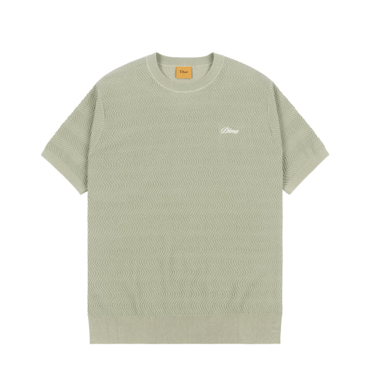 Dime Wave Knit Shortsleeve Shirt - Sage