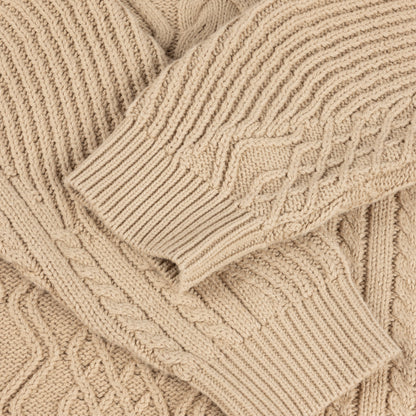 Dime Mixed Cable Knit Sweater - Sand