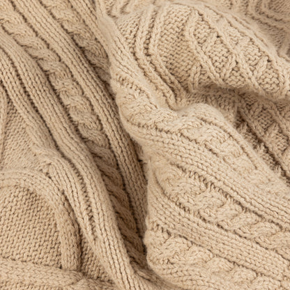 Dime Mixed Cable Knit Sweater - Sand