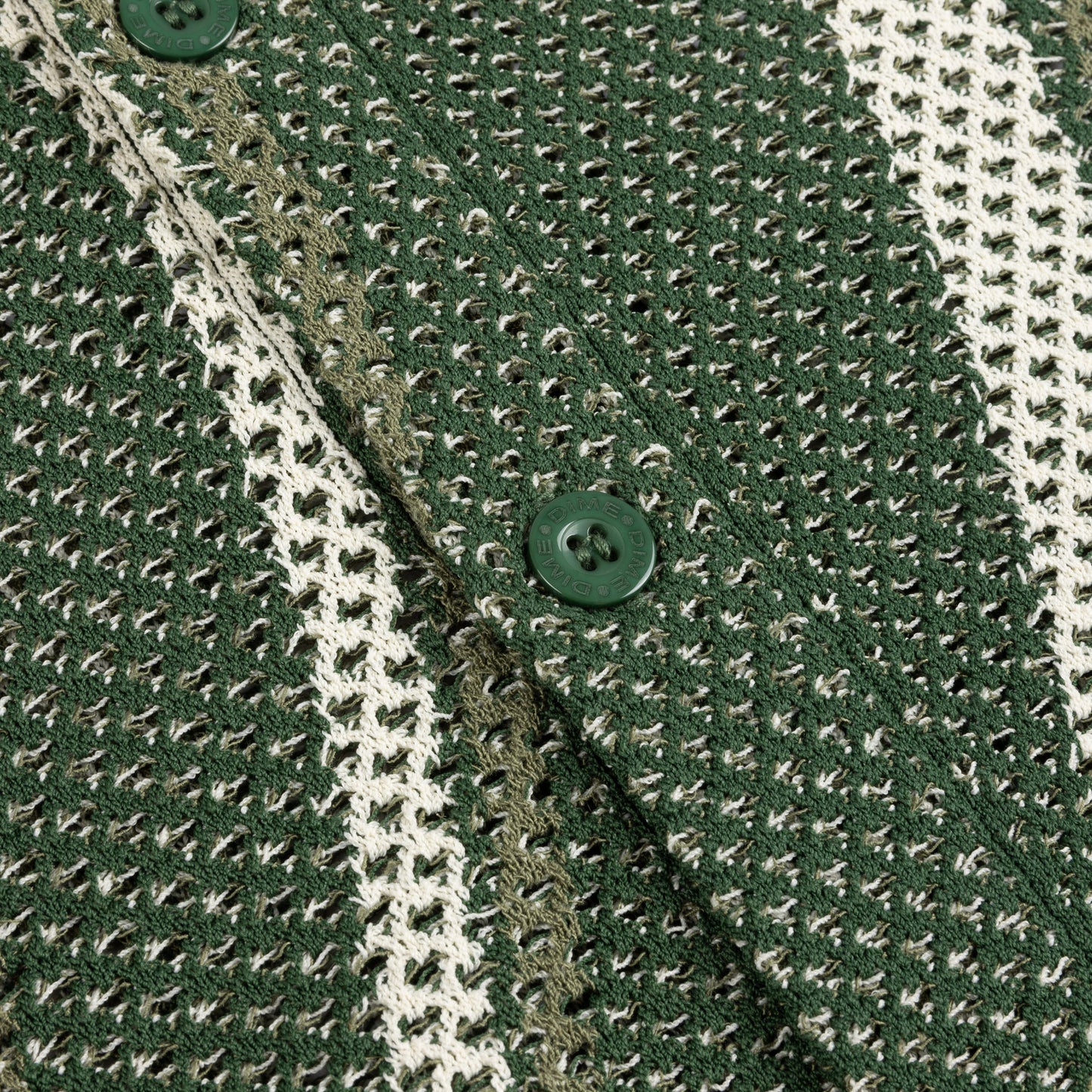 Dime Soleil Knit Button Up Shirt - Green