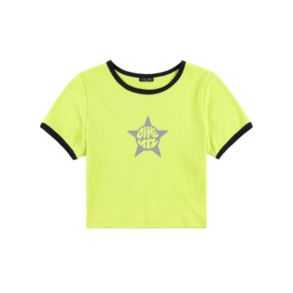 Dime Women's Star Baby Tee - Lime
