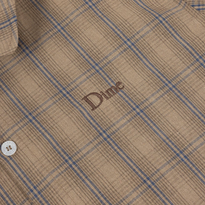 Dime Plaid Button Up Shirt - Brown