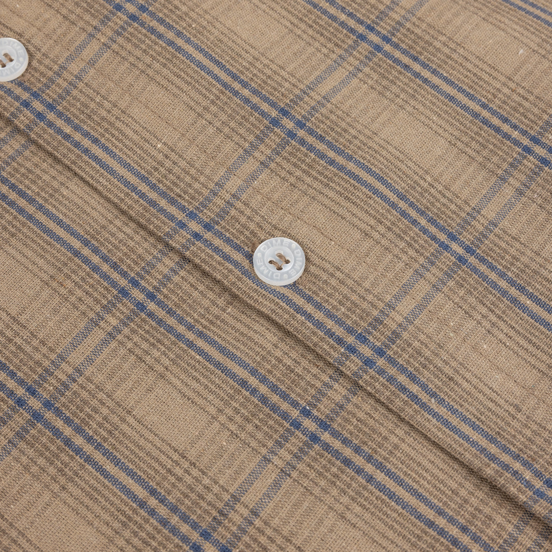 Dime Plaid Button Up Shirt - Brown