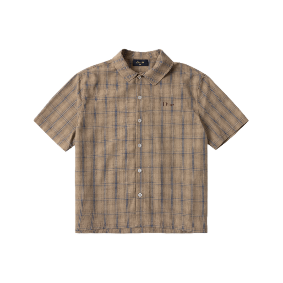 Dime Plaid Button Up Shirt - Brown