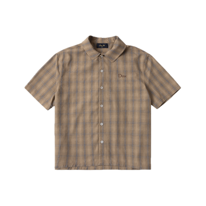 Dime Plaid Button Up Shirt - Brown