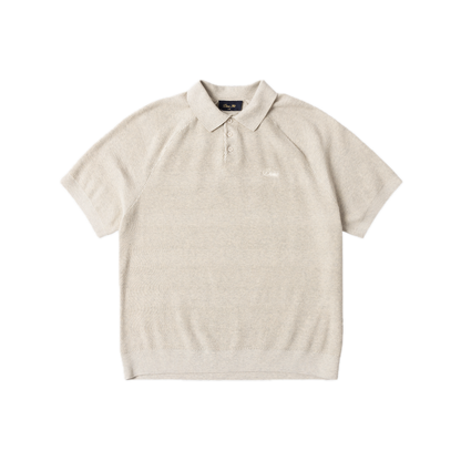 Dime Cable Knit Polo - Oatmeal