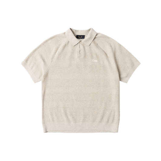 Dime Cable Knit Polo - Oatmeal