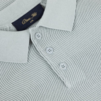 Dime Cable Knit Polo - Seafoam
