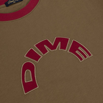 Dime Arch Ringer Tee - Brown