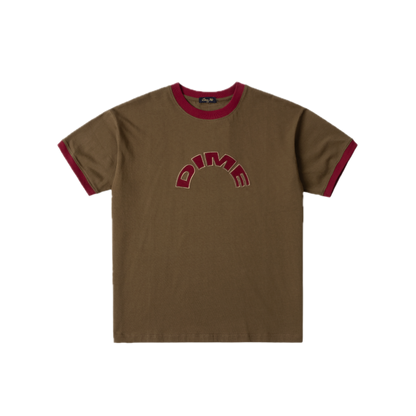 Dime Arch Ringer Tee - Brown
