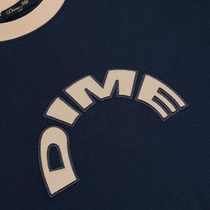 Dime Arch Ringer Tee - Navy