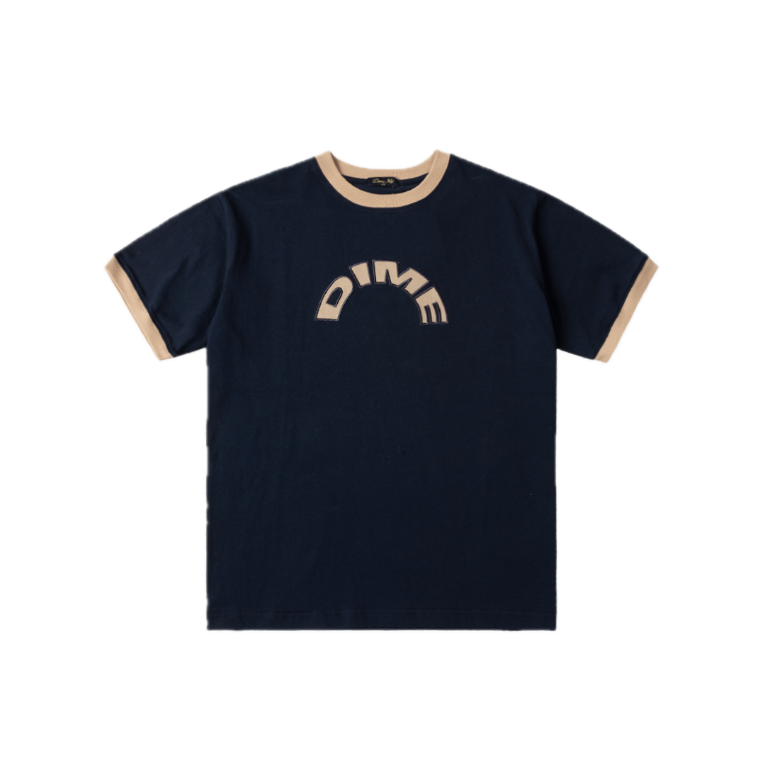 Dime Arch Ringer Tee - Navy