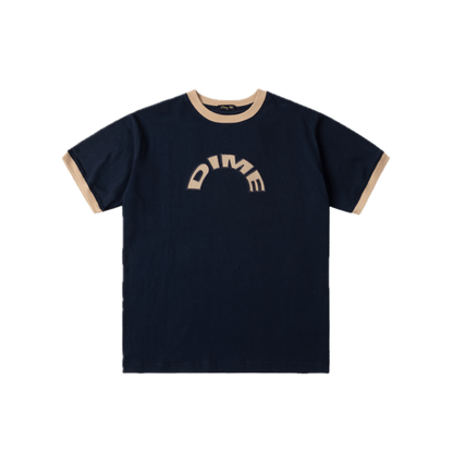 Dime Arch Ringer Tee - Navy