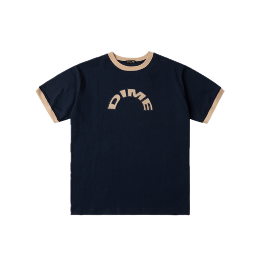 Dime Arch Ringer Tee - Navy