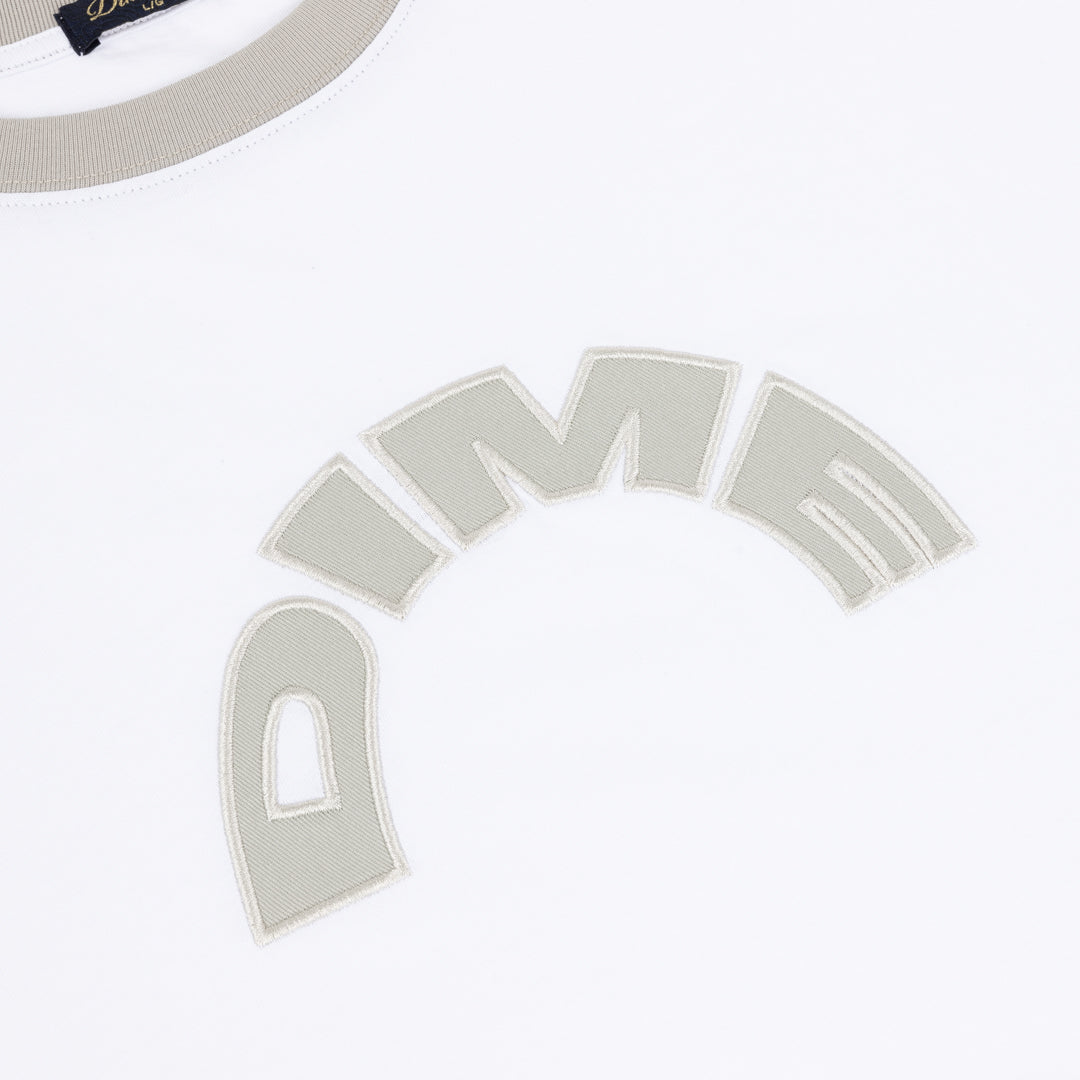 Dime Arch Ringer Tee - White