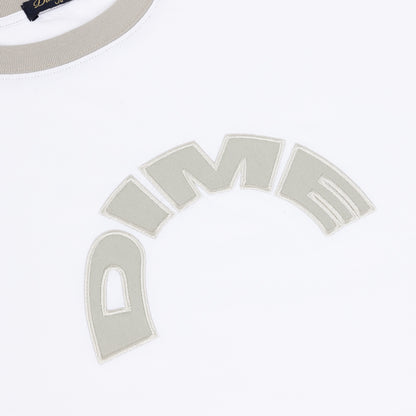 Dime Arch Ringer Tee - White