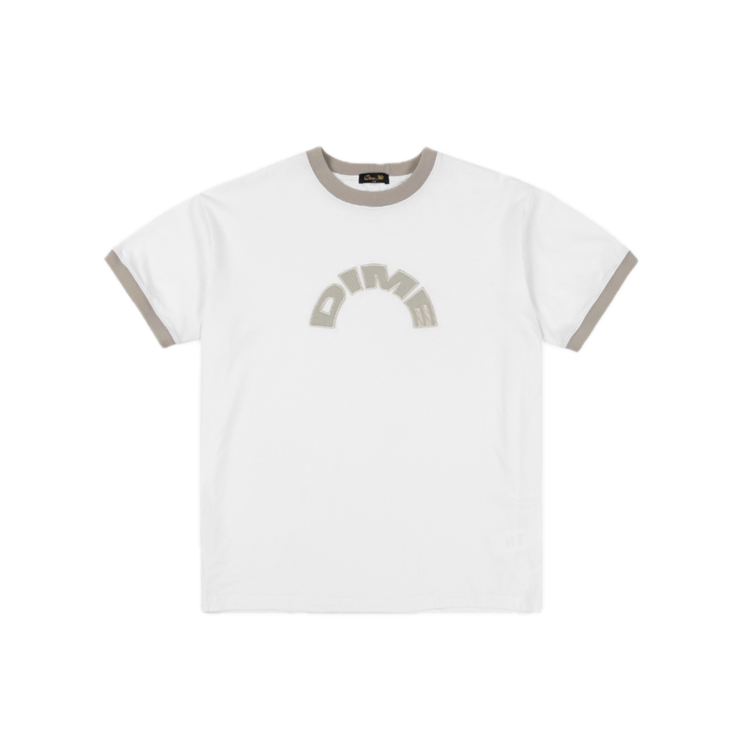 Dime Arch Ringer Tee - White