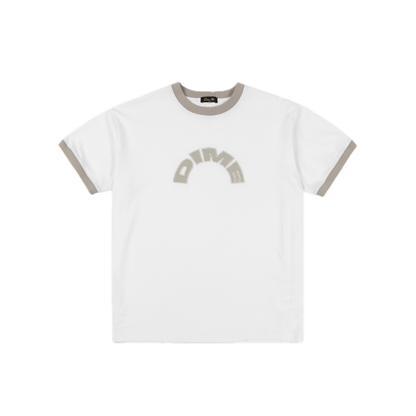 Dime Arch Ringer Tee - White