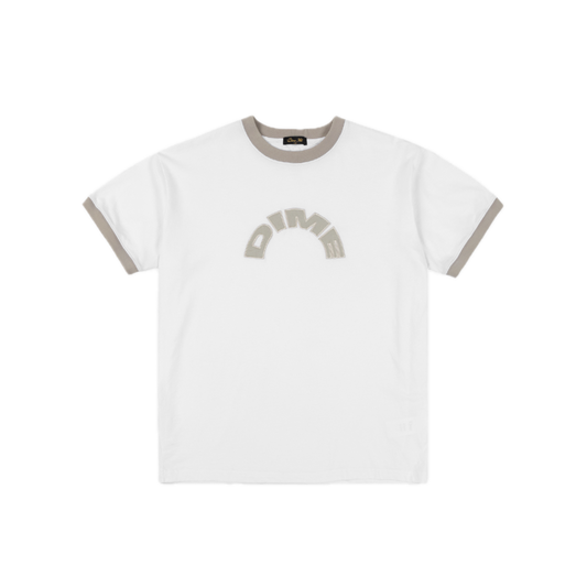 Dime Arch Ringer Tee - White