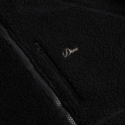 Dime Polar Fleece Sherpa Cursive Zip - Black