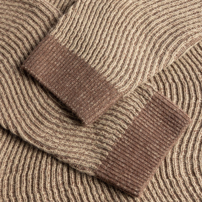 Dime Double Zipper Knit Sweater - Camel