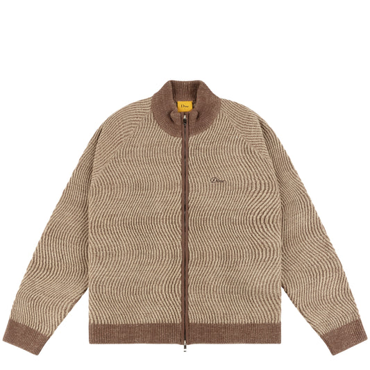 Dime Double Zipper Knit Sweater - Camel