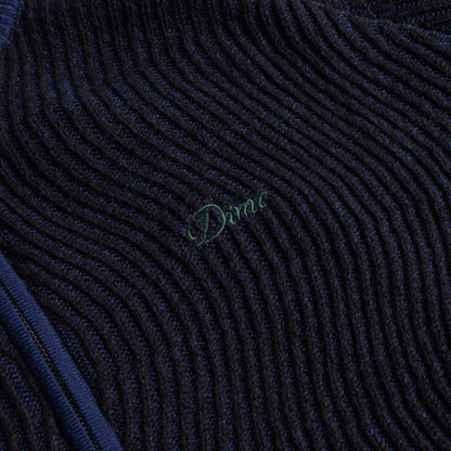 Dime Double Zipper Knit Sweater - Navy