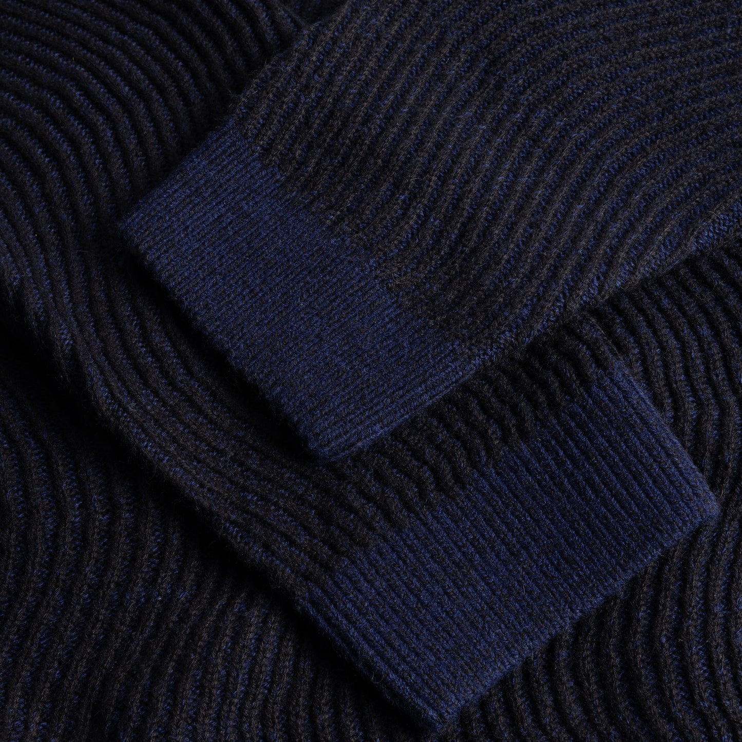 Dime Double Zipper Knit Sweater - Navy