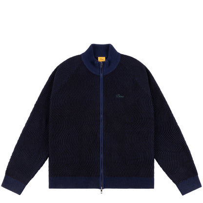 Dime Double Zipper Knit Sweater - Navy