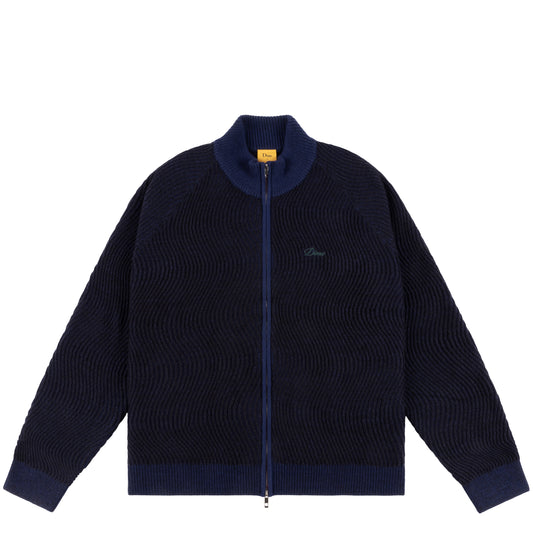 Dime Double Zipper Knit Sweater - Navy