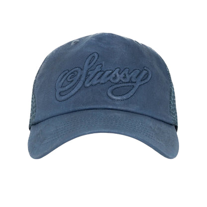 Stussy Cursive Stitch Trucker Cap - Navy