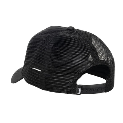 Stussy Cursive Stitch Trucker Cap - Black