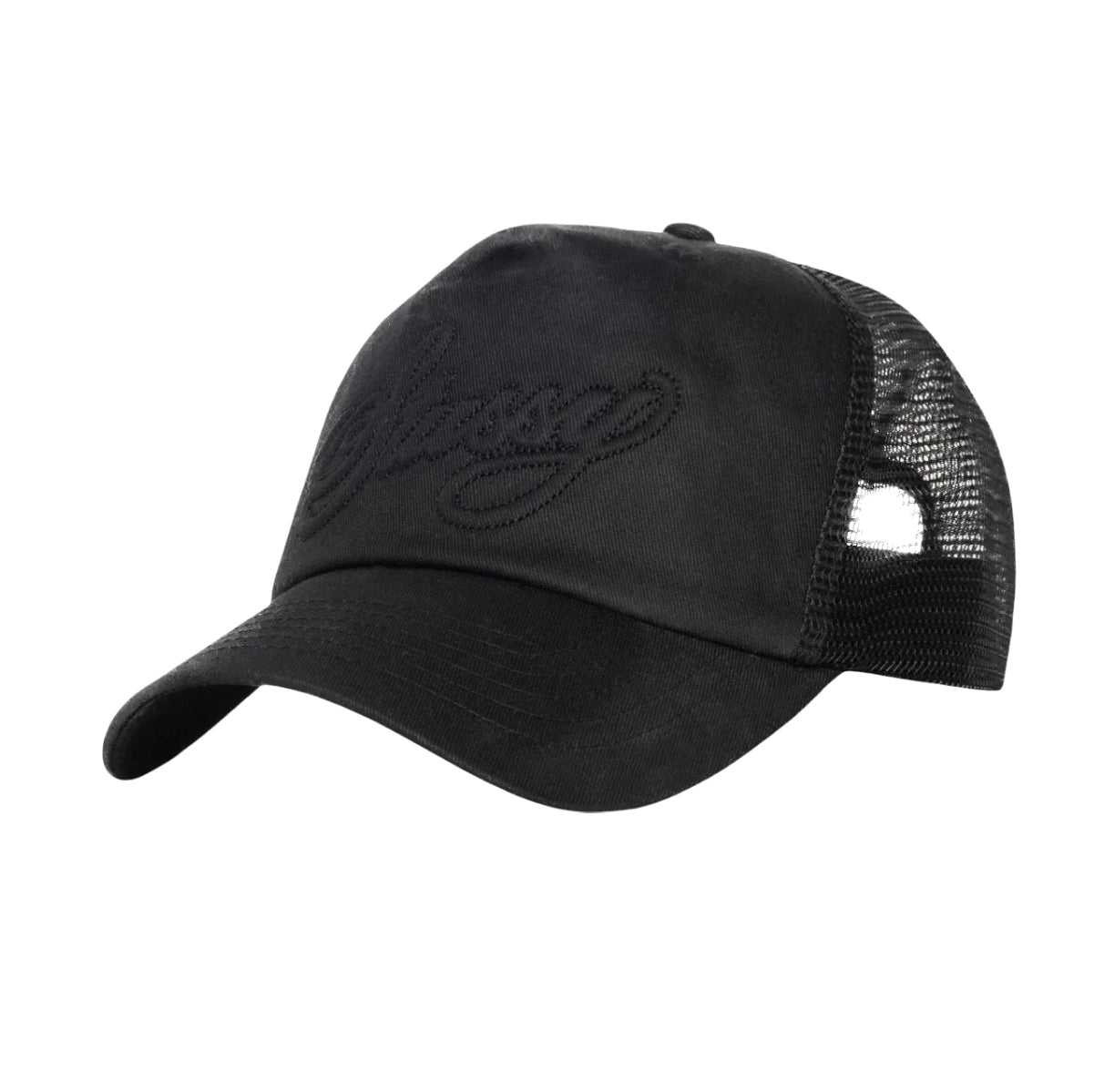Stussy Cursive Stitch Trucker Cap - Black