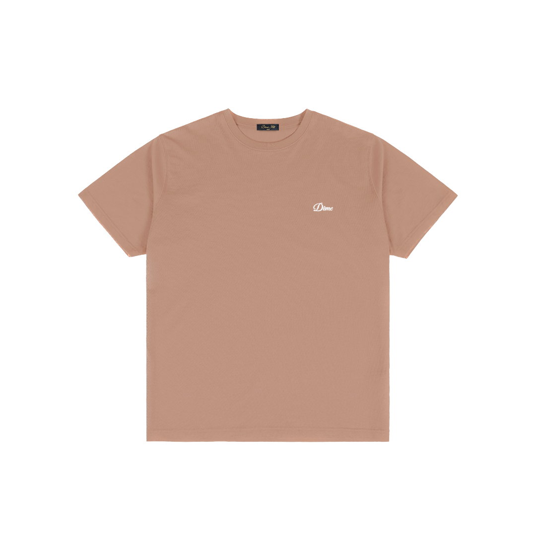 Dime Cursive Small Logo Tee - Sepia