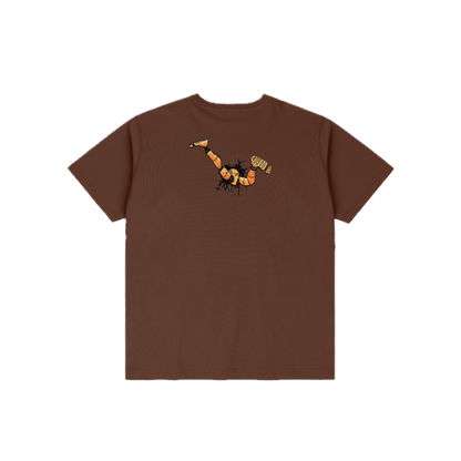 Dime Crashed Tee - Dark Brown