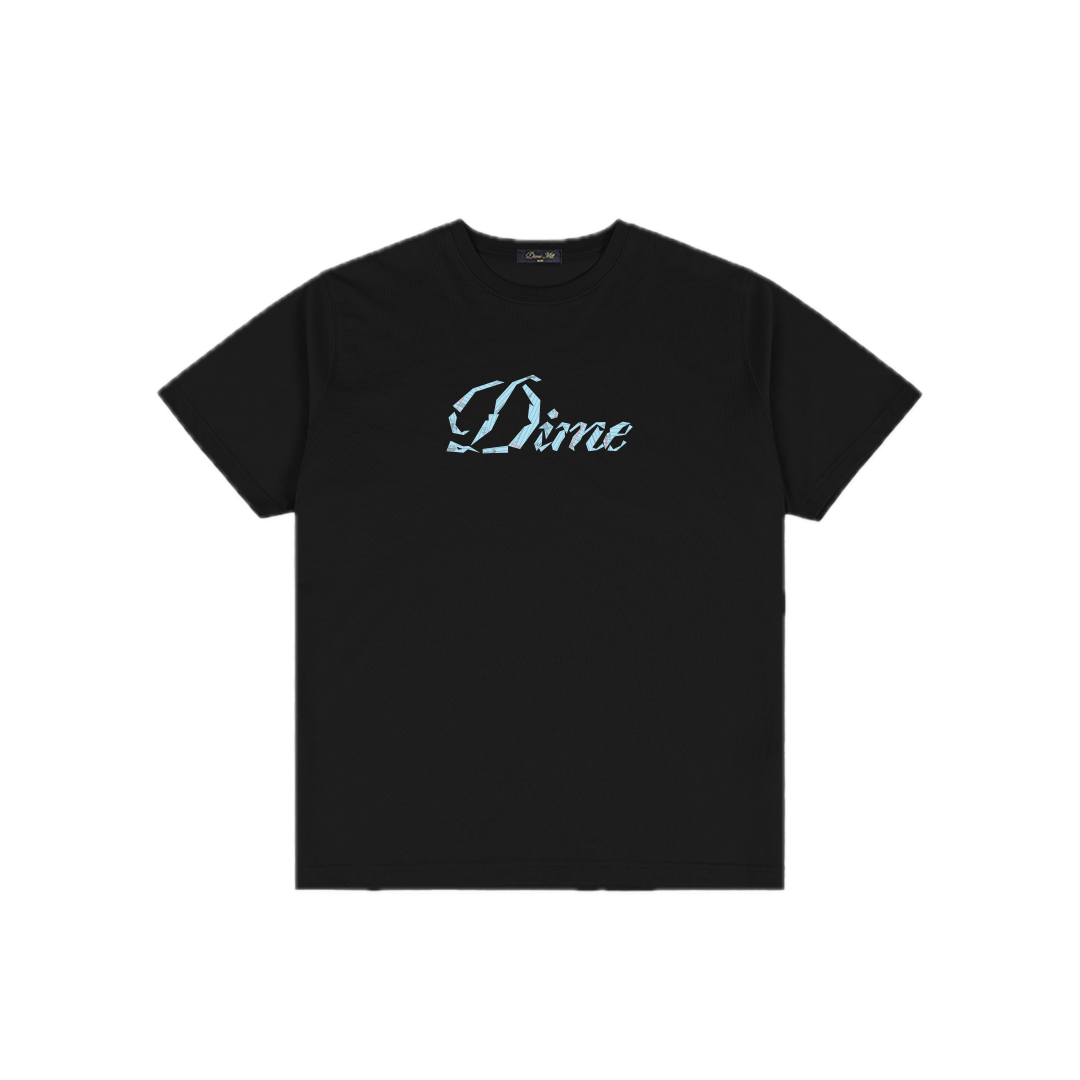 Dime Cursive Paper Cut Tee - Black
