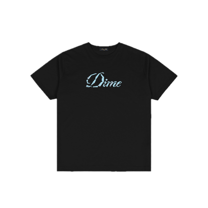 Dime Cursive Paper Cut Tee - Black