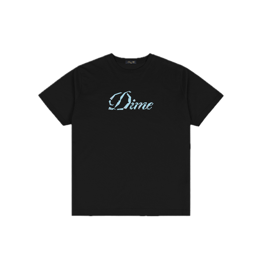 Dime Cursive Paper Cut Tee - Black