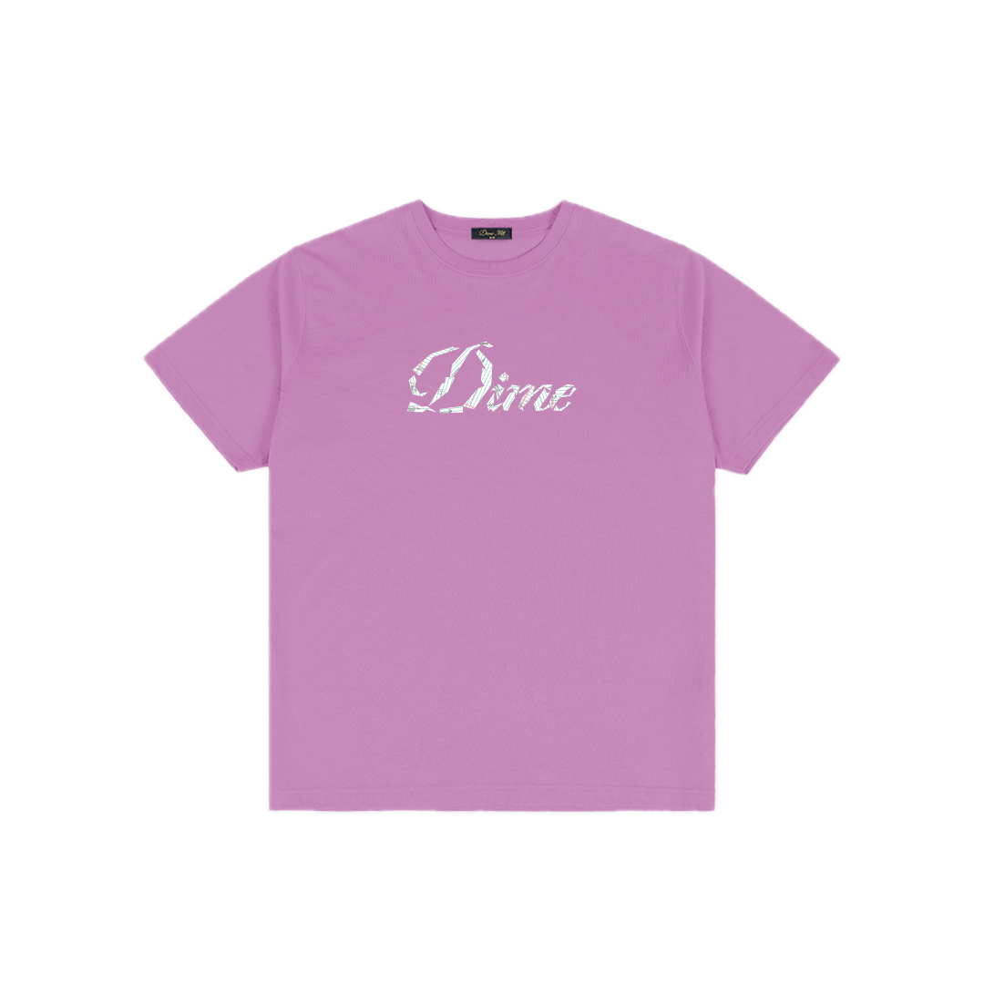 Dime Cursive Paper Cut Tee - Lilac