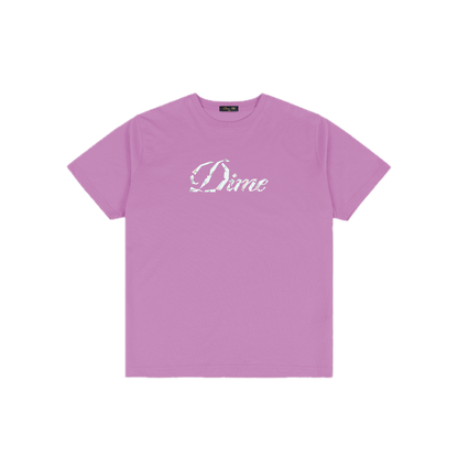 Dime Cursive Paper Cut Tee - Lilac