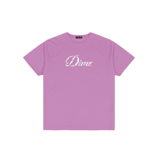 Dime Cursive Paper Cut Tee - Lilac