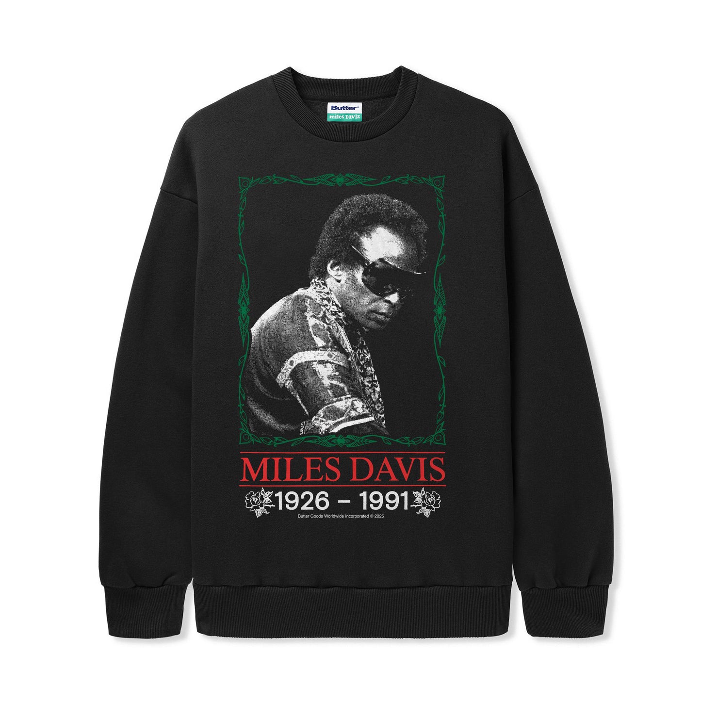 Butter Goods Miles Davis Thanks Crewneck - Black