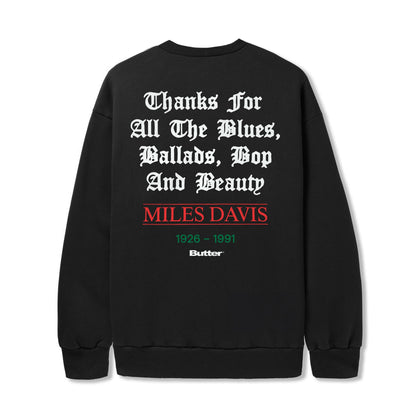 Butter Goods Miles Davis Thanks Crewneck - Black