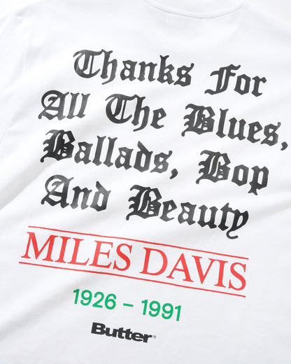 Butter Goods Miles Davis Thanks Tee - White
