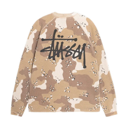 Stussy Raglan Thermal Longsleeve - Desert Camo