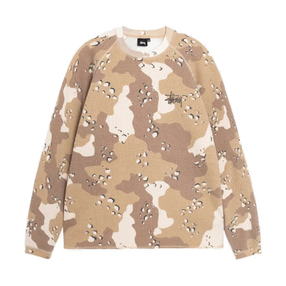 Stussy Raglan Thermal Longsleeve - Desert Camo