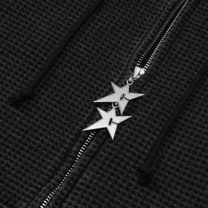 Carpet Company C-Star Double Zip Thermal Hoodie - Black